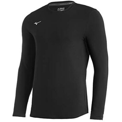 Mizuno Unisex Comp Diamond långärmad crewshirt. (1-pack), svart, S Mizuno Unisex Comp Diamond långärmad crewshirt. (1-pack), svart, S