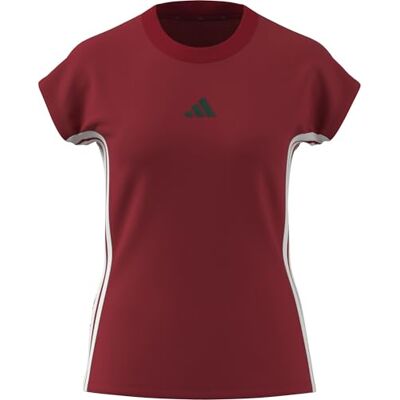 adidas Kobiety ESSENTIALS 3-STRIPES SINGLE JERSEY TEE, better scarlet/white, M adidas Kobiety ESSENTIALS 3-STRIPES SINGLE JERSEY TEE, better scarlet/white, M
