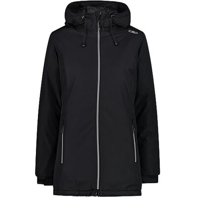 CMP , JACKET LONG FIX HOOD, 32Z1396, basic svart, D42, kvinna CMP , JACKET LONG FIX HOOD, 32Z1396, basic svart, D42, kvinna