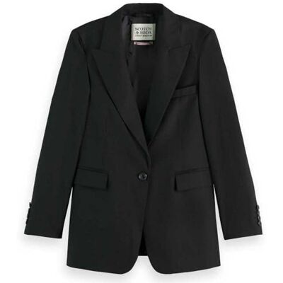 Scotch & Soda Dam Core Sb Fitted Blazer jacka, Svart 0008, XS Scotch & Soda Dam Core Sb Fitted Blazer jacka, Svart 0008, XS