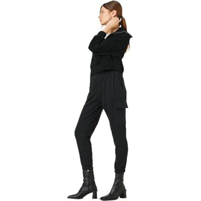 Koton Basic cargo-sweatpants med dragsnöre ficka detaljerad, Svart (999), S Koton Basic cargo-sweatpants med dragsnöre ficka detaljerad, Svart (999), S