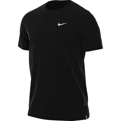 NIKE Miler Breathe Dri-Fit kortärmad löpartopp för män, svart/reflekterande silv, HJ4181-010, L NIKE Miler Breathe Dri-Fit kortärmad löpartopp för män, svart/reflekterande silv, HJ4181-010, L