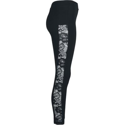 Urban Classics Dam leggings dam spets ränder yogabyxor, Svart (svart 00007), 4XL Urban Classics Dam leggings dam spets ränder yogabyxor, Svart (svart 00007), 4XL