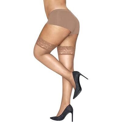 Hanes kvinnors kurvor ren spets lår höga tights Hanes kvinnors kurvor ren spets lår höga tights