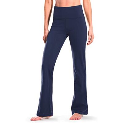 Safort 71 cm 30 tum 32 tum 34 tum innersöm normal hög bootcut yogabyxor utsvängda ben klänning byxor med fickor för vardaglig, Stil3-blå, S Safort 71 cm 30 tum 32 tum 34 tum innersöm normal hög bootcut yogabyxor utsvängda ben klänning byxor med fickor för vardaglig, Stil3-blå, S
