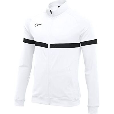 NIKE Pojkens Dri-fit Academy 21 Track Jacket Vit/svart/svart S NIKE Pojkens Dri-fit Academy 21 Track Jacket Vit/svart/svart S