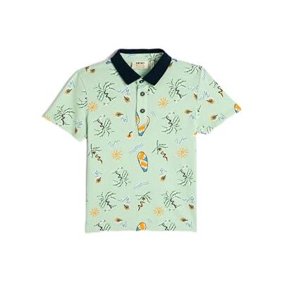 Koton Boys's Polo kortärmad knapp detalj tryckt bomull T-shirt, (1 dy), 6-7 �r Koton Boys's Polo kortärmad knapp detalj tryckt bomull T-shirt, (1 dy), 6-7 �r
