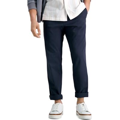 Haggar Men's Life Khaki Comfort Flat Front Slim Fit Chino Pant, Dusk Haggar Men's Life Khaki Comfort Flat Front Slim Fit Chino Pant, Dusk