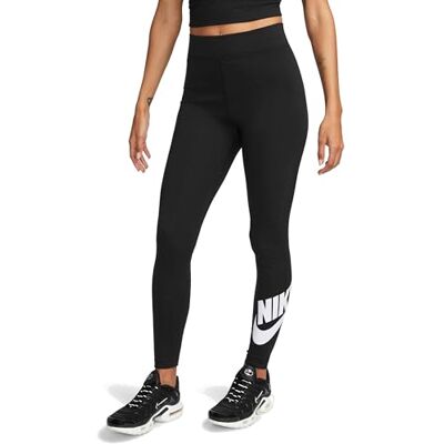 NIKE DV7791-010W NSW NK CLSC GX HR Tight FTRA Leggings för kvinnor svart/vit XS-T, Svart/vit, XS NIKE DV7791-010W NSW NK CLSC GX HR Tight FTRA Leggings för kvinnor svart/vit XS-T, Svart/vit, XS