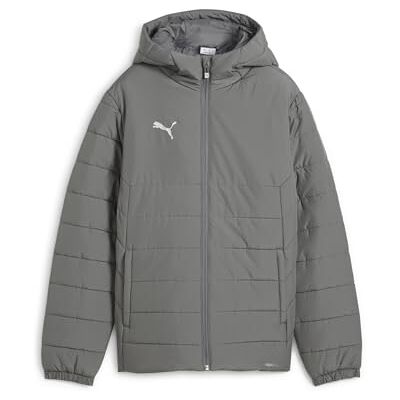 PUMA teamADDITIONS vadderad jacka med huva Jr, 152, platt medium grå silver PUMA teamADDITIONS vadderad jacka med huva Jr, 152, platt medium grå silver