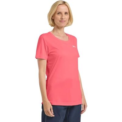 Jack Wolfskin Tech T W T-shirt, Sunset Coral, Small för kvinnor, Solnedgångskorall, S Jack Wolfskin Tech T W T-shirt, Sunset Coral, Small för kvinnor, Solnedgångskorall, S