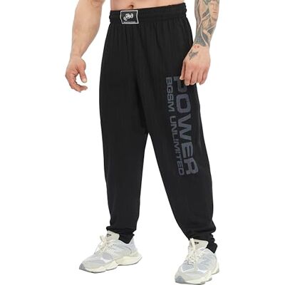 BIG SAM SPORTSWEAR COMPANY herr säckig sweatpants med fickor, gammaldags lös passform gym byxor, Basic svart, L BIG SAM SPORTSWEAR COMPANY herr säckig sweatpants med fickor, gammaldags lös passform gym byxor, Basic svart, L