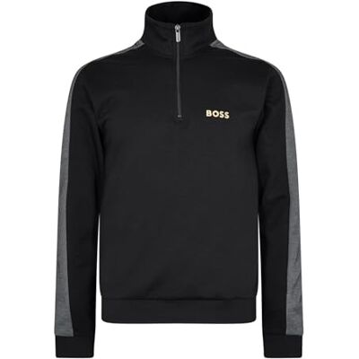 Boss Träningsoverall för män kvartsjacka 10166548, Svart, S Boss Träningsoverall för män kvartsjacka 10166548, Svart, S