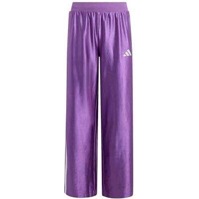 adidas Dziewczynki SEASONALS GLAM WIDE LEG PANTS, active purple/silver met., 7-8 Years adidas Dziewczynki SEASONALS GLAM WIDE LEG PANTS, active purple/silver met., 7-8 Years