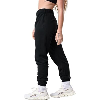 Kamo Fitness CozyTec joggingbyxor med hög midja för kvinnor, baggy: bekväma loungebyxor med fickor av mjuk, tjock fleece, svart, XS Kamo Fitness CozyTec joggingbyxor med hög midja för kvinnor, baggy: bekväma loungebyxor med fickor av mjuk, tjock fleece, svart, XS