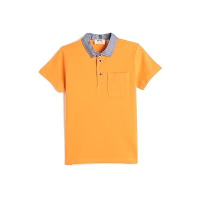 Koton Boys's Polo Neck Kortärmad One Pocket Detalj Bomull T-shirt, Orange (209), 4-5 Jahre Koton Boys's Polo Neck Kortärmad One Pocket Detalj Bomull T-shirt, Orange (209), 4-5 Jahre