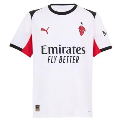 A.C. Milan Race Football Jersey, säsong 2025/2026, fotbollströja, hem, borta och tredje, Vit, L A.C. Milan Race Football Jersey, säsong 2025/2026, fotbollströja, hem, borta och tredje, Vit, L