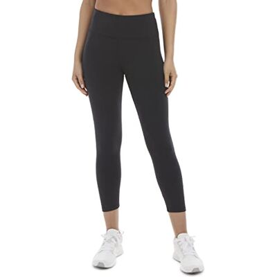 Jockey Interlock-Capri leggings med hög midja, djupsvart, liten Jockey Interlock-Capri leggings med hög midja, djupsvart, liten