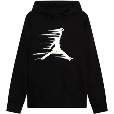 NIKE Jordan Felpa Nera da bambino 95D384-023, Nero, M NIKE Jordan Felpa Nera da bambino 95D384-023, Nero, M