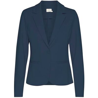 KAFFE Kvinnors kavaj tröja single-breasted notch lapel vanlig passform långa ärmar dam, Midnight Marine, S KAFFE Kvinnors kavaj tröja single-breasted notch lapel vanlig passform långa ärmar dam, Midnight Marine, S