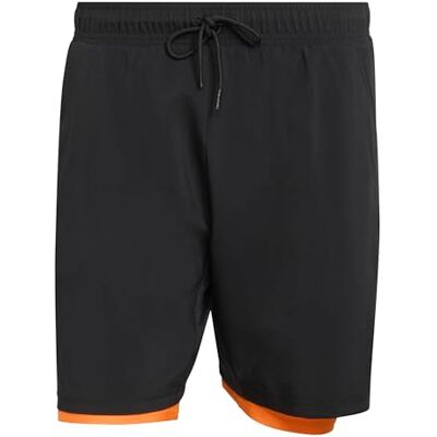 adidas Mezczyzni CLUB TENNIS CLIMACOOL 2IN1 SHORTS, black/Pure Orange, M adidas Mezczyzni CLUB TENNIS CLIMACOOL 2IN1 SHORTS, black/Pure Orange, M