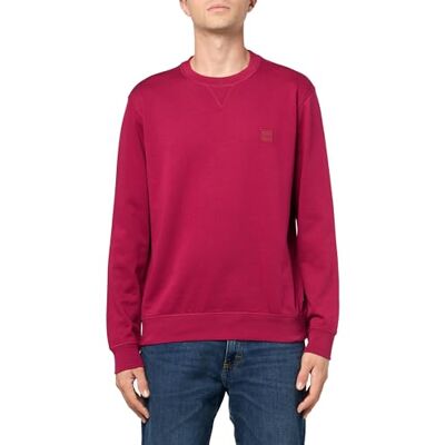 Boss Patch Logo French Terry Pullover Cotton Sweatshirt, crimson red, XL Boss Patch Logo French Terry Pullover Cotton Sweatshirt, crimson red, XL