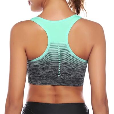 Sykooria Sport-BH för kvinnor mellanstöd trådlös brottarrygg träningsbh avtagbar stoppning yoga gym löpning magtröja, gRÖN, XL Sykooria Sport-BH för kvinnor mellanstöd trådlös brottarrygg träningsbh avtagbar stoppning yoga gym löpning magtröja, gRÖN, XL