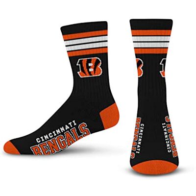 For Bare Feet För barfot, NFL 4-randiga Deuce Performance Crew Strumpor för män For Bare Feet För barfot, NFL 4-randiga Deuce Performance Crew Strumpor för män