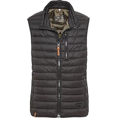 camel active lätt quiltad väst för män utan huva, svart, 68 camel active lätt quiltad väst för män utan huva, svart, 68