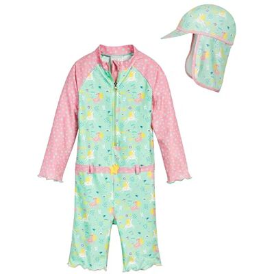 Playshoes Baddräkt i ett stycke långärmad och badmössa med UV-skydd 50+ solskydd badkläder Playshoes Baddräkt i ett stycke långärmad och badmössa med UV-skydd 50+ solskydd badkläder