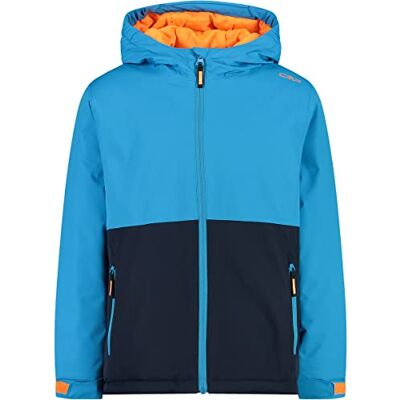 CMP Unisex barn ripstop-barnjacka med fast stickad tech melerad fleecejacka med huva, damer, silver-röd kyss, 52 CMP Unisex barn ripstop-barnjacka med fast stickad tech melerad fleecejacka med huva, damer, silver-röd kyss, 52