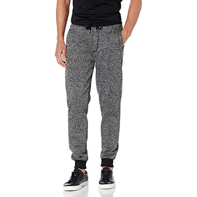 Southpole Män Basic Fleece Melerat Jogger Byxa Sweatpants, Marmorerat svart, S Southpole Män Basic Fleece Melerat Jogger Byxa Sweatpants, Marmorerat svart, S