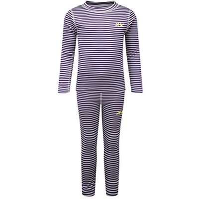 Kozi Kidz barnvas ränder baslager set Lila Size 110 cm Kozi Kidz barnvas ränder baslager set Lila Size 110 cm