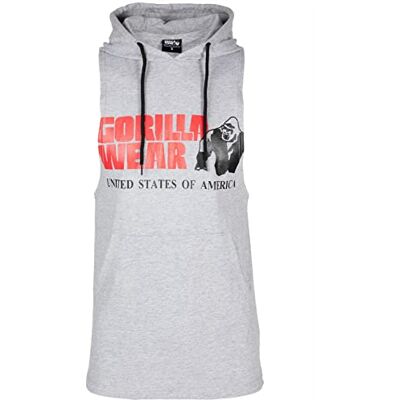 Gorilla Wear Rogers Tanktopp med huva – andas – lätt bekväm ärmlös topp med logotyp för sport jogging löpning vardag träning av bomull tilltalande passform Gorilla Wear Rogers Tanktopp med huva – andas – lätt bekväm ärmlös topp med logotyp för sport jogging löpning vardag träning av bomull tilltalande passform
