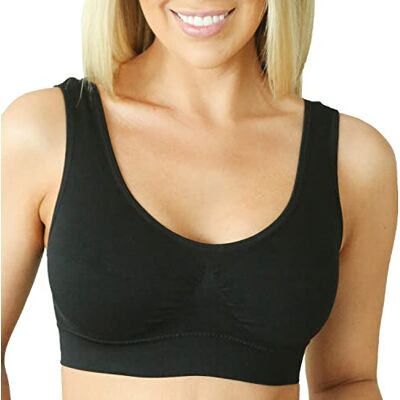 Joy Bra Seamless Comfort Bras for Women Wireless Push Up Sports Bra Soft, Breathable, Invisible, Supportive Fit Large Size (Black) Joy Bra Seamless Comfort Bras for Women Wireless Push Up Sports Bra Soft, Breathable, Invisible, Supportive Fit Large Size (Black)