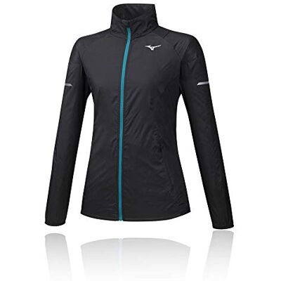 Mizuno dam Aero vind långärmad svart, turkos skjortor, L Mizuno dam Aero vind långärmad svart, turkos skjortor, L