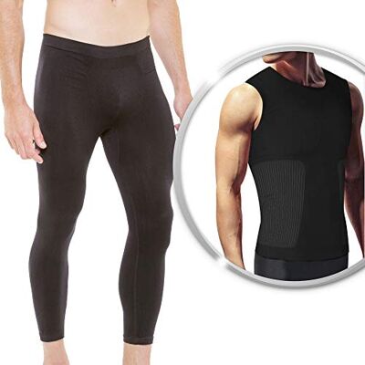Sveltek figurformande Tights och Tanktopp män one size svart Sveltek figurformande Tights och Tanktopp män one size svart