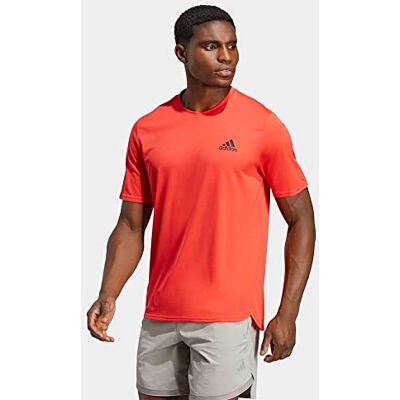 adidas För Män AEROREADY Designed for Movement Tee, bright red/black, S adidas För Män AEROREADY Designed for Movement Tee, bright red/black, S