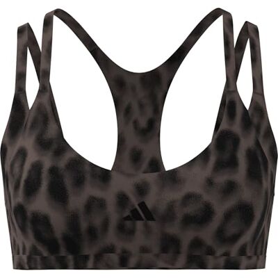 adidas Kobiety Optime Workout Leopard Strappy Light Support Bra, earth strata/black/PRINT, XXS adidas Kobiety Optime Workout Leopard Strappy Light Support Bra, earth strata/black/PRINT, XXS