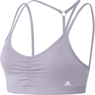 adidas Kvinnor Yoga Essentials Medelstarkt stöd sport-bh, Silver Dawn, XS adidas Kvinnor Yoga Essentials Medelstarkt stöd sport-bh, Silver Dawn, XS