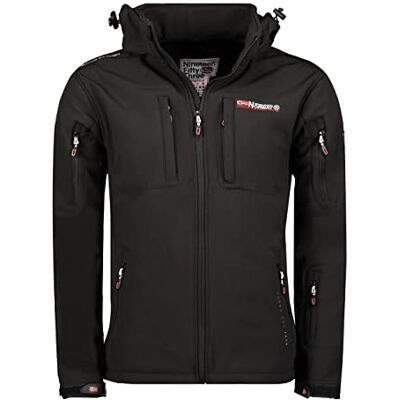 Geographical Norway Tunarama – vattentät softshelljacka med huva för män, utomhusjacka, taktisk vindjacka, slitstark, vandringsjacka, höst, vinter, vår (svart, M), svart, M Geographical Norway Tunarama – vattentät softshelljacka med huva för män, utomhusjacka, taktisk vindjacka, slitstark, vandringsjacka, höst, vinter, vår (svart, M), svart, M