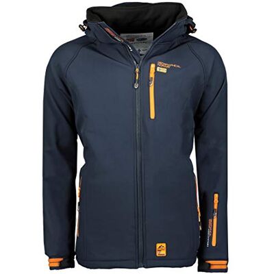 Geographical Norway Ritchoneama – Vattentät softshelljacka med huva för män – utomhusjacka med taktisk vindjacka – vandring, skidåkning, höst, vinter, vår (marinblå XL), Marin, XL Geographical Norway Ritchoneama – Vattentät softshelljacka med huva för män – utomhusjacka med taktisk vindjacka – vandring, skidåkning, höst, vinter, vår (marinblå XL), Marin, XL