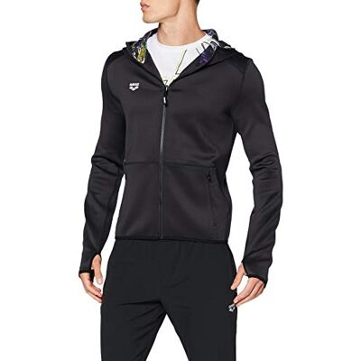 ARENA Sportjacka för män, vändbar sportjacka med huva, svart iridescent Stripe, S, 003639 ARENA Sportjacka för män, vändbar sportjacka med huva, svart iridescent Stripe, S, 003639