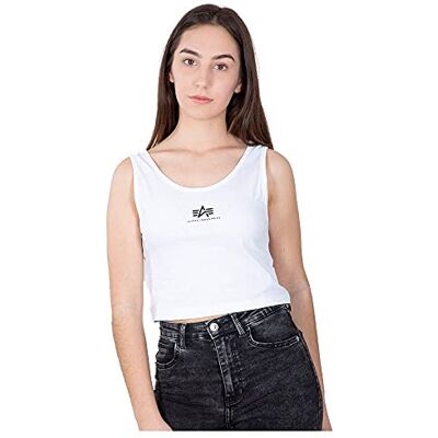 Alpha Industries Basic Crop Tank SL Top för damer White Alpha Industries Basic Crop Tank SL Top för damer White