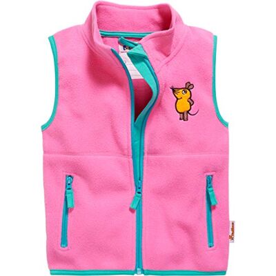 Playshoes Unisex barn fleece väst utomhus topp, pink the mouse, 92 Playshoes Unisex barn fleece väst utomhus topp, pink the mouse, 92