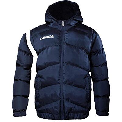 LEGEA män pojkar jacka Quebec huva vinterjacka WindJacke Running fotboll löpning träning sport blå (XL) LEGEA män pojkar jacka Quebec huva vinterjacka WindJacke Running fotboll löpning träning sport blå (XL)
