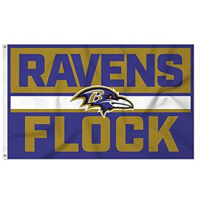 Rico Industries NFL, fotboll, Baltimore Ravens Bold 90 x 152 cm, banderollflagga, ensidig – inomhus eller utomhus – heminredning Rico Industries NFL, fotboll, Baltimore Ravens Bold 90 x 152 cm, banderollflagga, ensidig – inomhus eller utomhus – heminredning