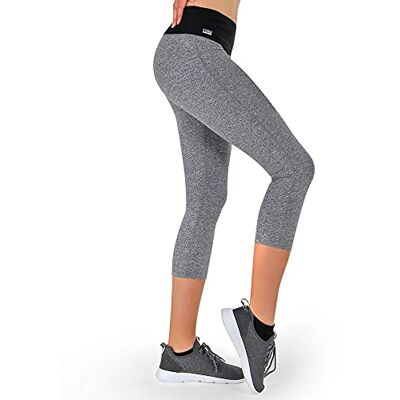 Formbelt Löparbyxor dam korta 3/4 med mobiltelefonfickor, sportleggings dam 3/4 med hög midja capri-joggingbyxor, tights, yoga, sportbyxor, löpning hög midja, GRÅ, XS Formbelt Löparbyxor dam korta 3/4 med mobiltelefonfickor, sportleggings dam 3/4 med hög midja capri-joggingbyxor, tights, yoga, sportbyxor, löpning hög midja, GRÅ, XS