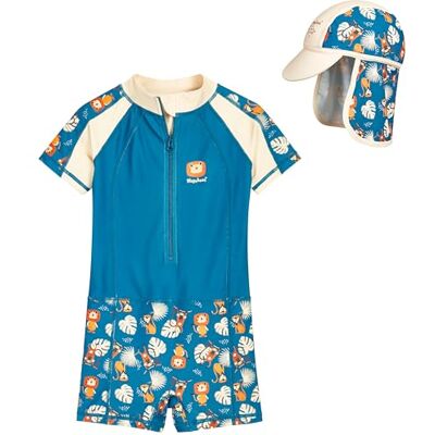 Playshoes baddräkt i ett stycke och badmössa med UV-skydd 50+ solskydd badkläder Playshoes baddräkt i ett stycke och badmössa med UV-skydd 50+ solskydd badkläder