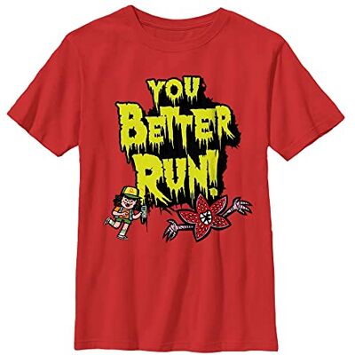 Stranger Things pojkar Better Run kortärmad T-shirt, röd, XS Stranger Things pojkar Better Run kortärmad T-shirt, röd, XS